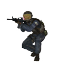 Gign crouched with m4